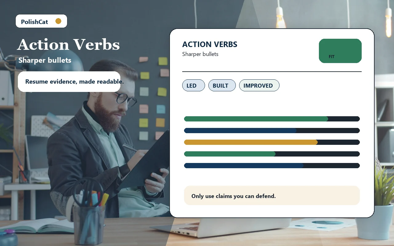 Action verb and resume bullet polishing report