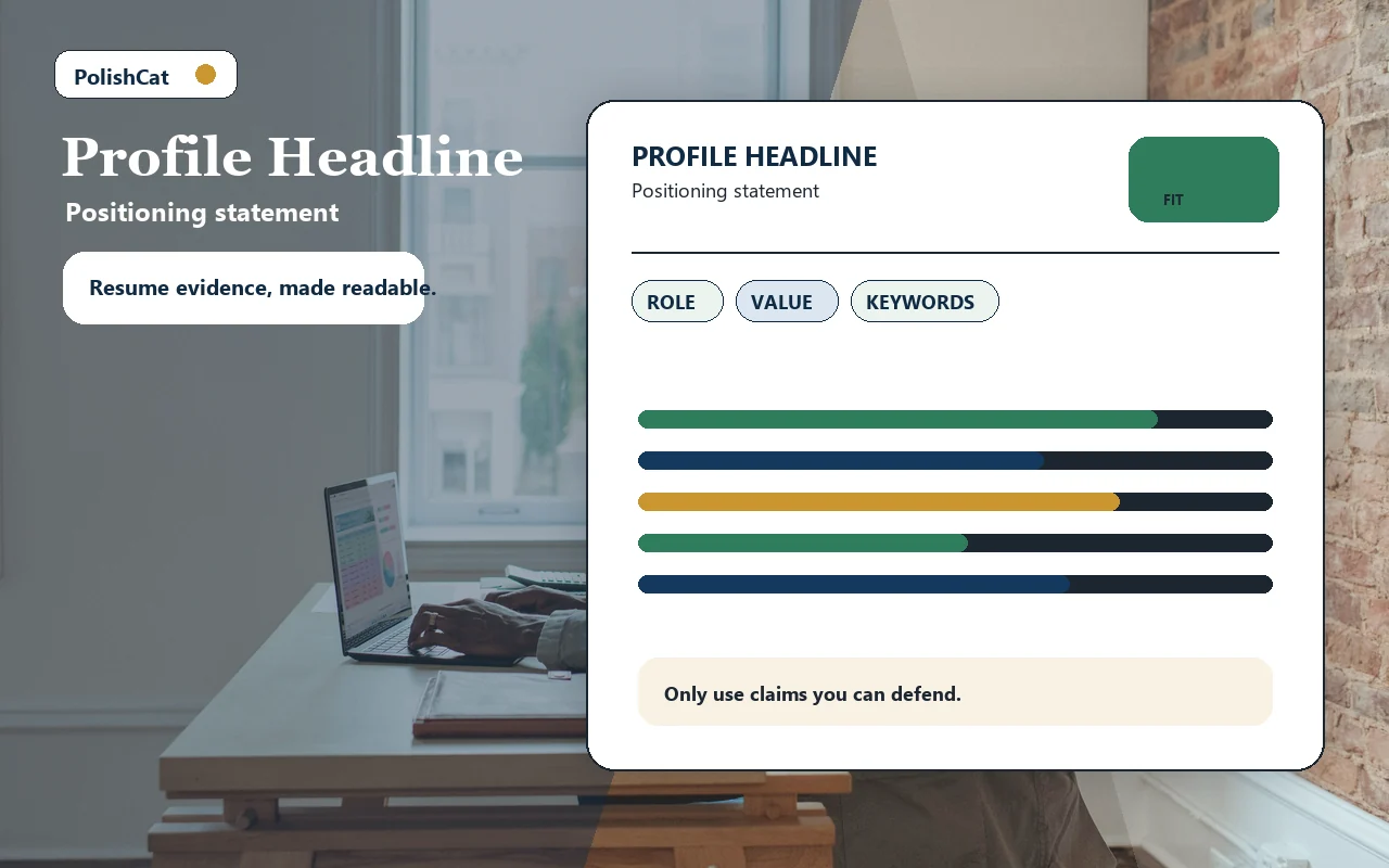 Professional profile headline positioning report